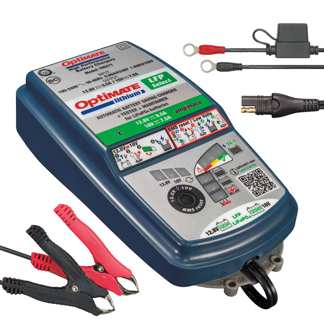 TecMate, Optimate TM-270, Lithium LFP Select 10-stufiges gekapseltes batterieschonendes 12.8V 9.5A /