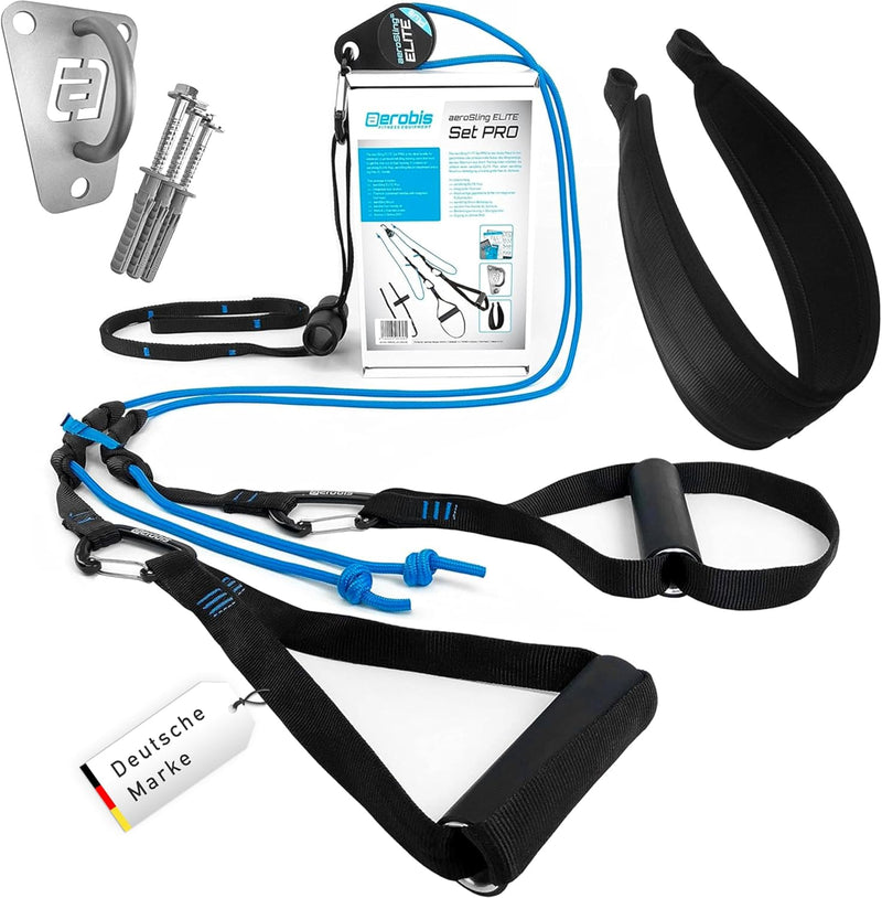 aerobis® aeroSling Plus | Premium Umlenkrollen-Schlingentrainer | Sling Trainer, Türanker, Videoanle