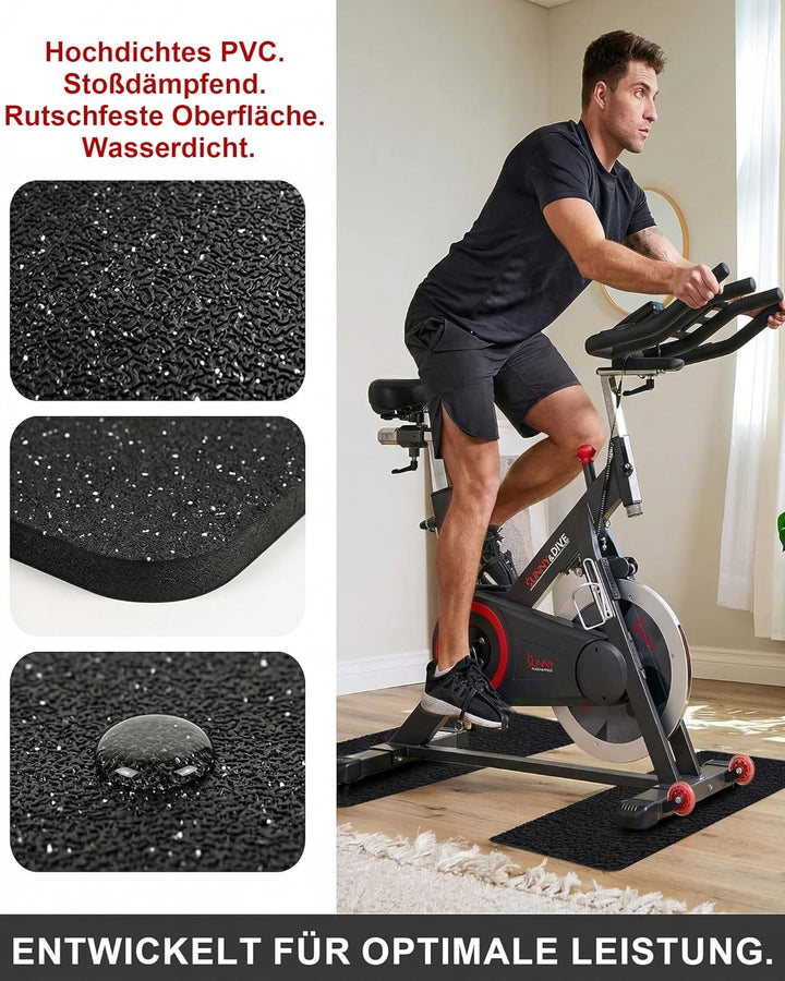 2 Stück Bodenschutzmatte für Sportgeräte Fitnessgeräte 28 x 70cm: Bodenmatte Fitness Bodenschutzmatt