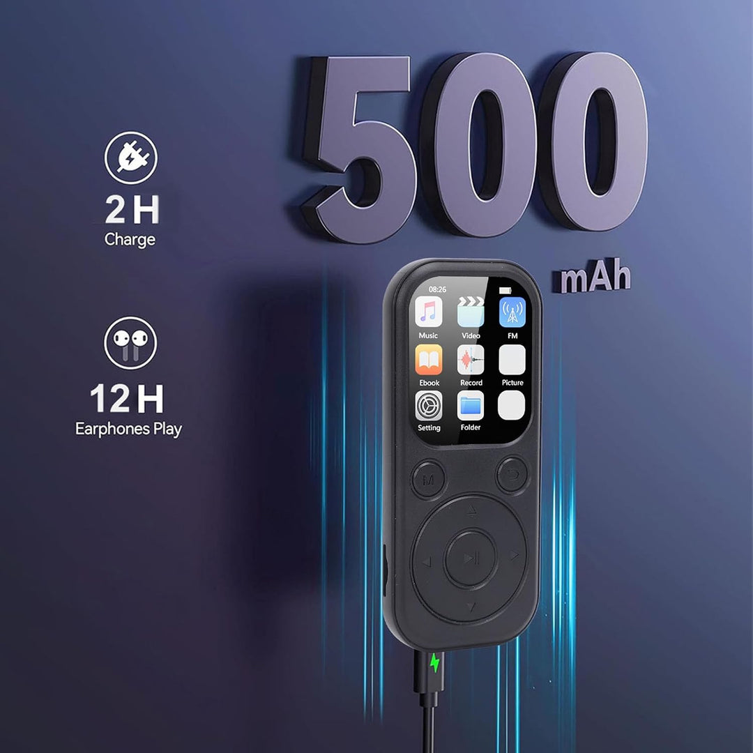 SENECESLI MP3-Player mit Bluetooth 5.4, 32GB Speicherkarte | 2,01-Zoll-Bildschirm, Verlustfreier Hi-