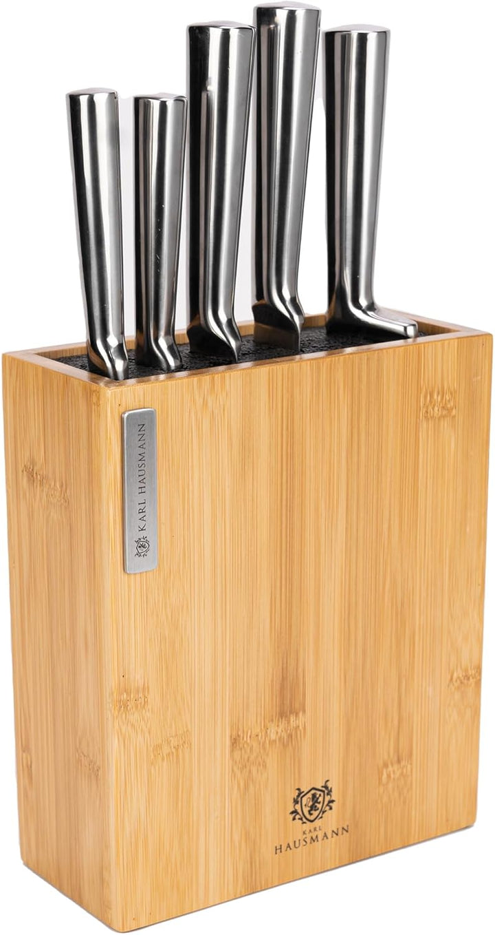 KARL HAUSMANN Bambus Messerblock, Universeller Messerblock aus Holz, universell für Küchenmesser, Kü