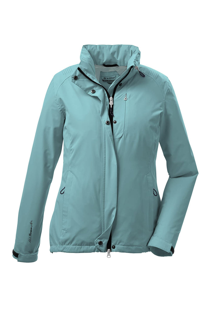 Killtec Damen Kos 25 Wmn Jckt Funktionsjacke mit einrollbarer Kapuze, packbar 40 aqua, 40 aqua
