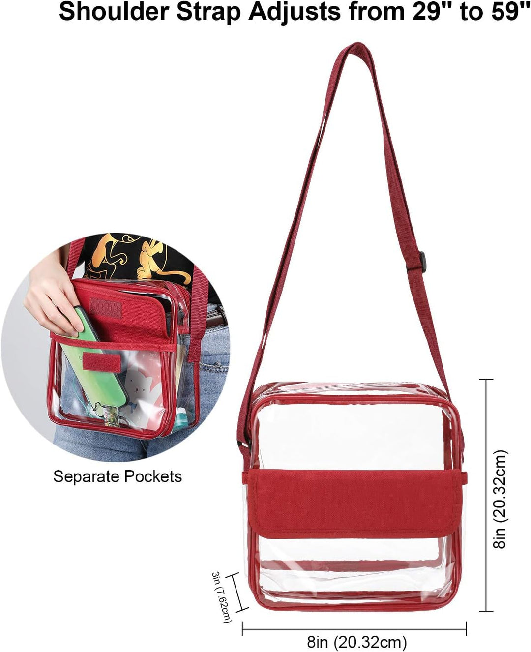 QKURT Klare Brieftasche mit verstellbarem Gurt, Concert Stadium Approved Clear Bag Transparent Purse