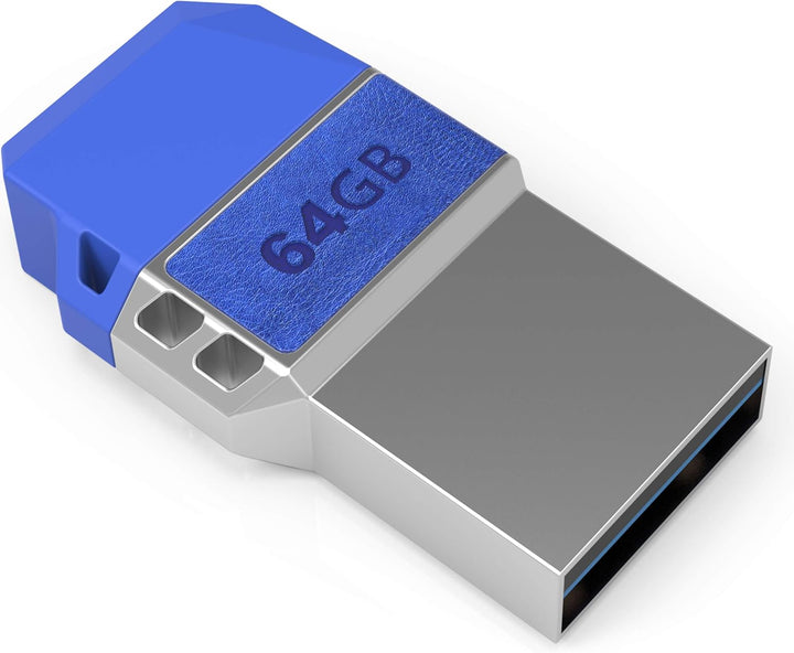 Mini USB C Stick Dual 64GB - 2 in 1 Funktion > USB 3.0 & Type C < Wasserdicht, Klein & Extrem Schnel