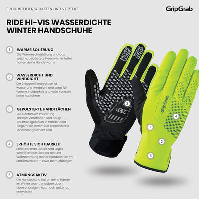 GripGrab Ride wasserdichte Winter Fahrradhandschuhe Winddichte rutschfeste Warme Gepolsterte Thermo