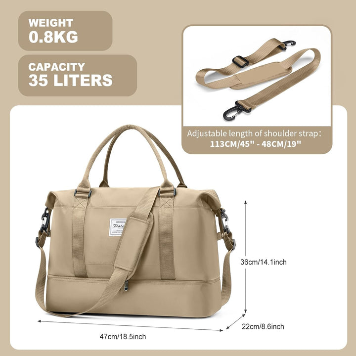 Reisetasche Damen Handgepäck Tasche Sporttasche mit Kulturbeutel Weekender Bag Schwimmtasche Wasserd