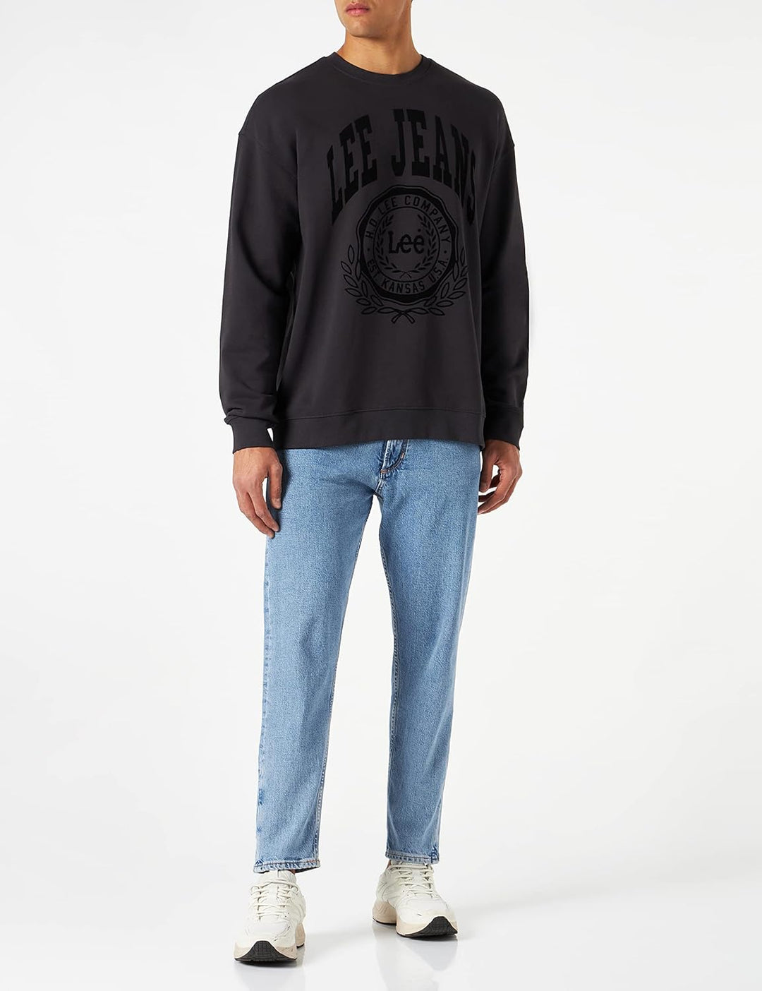 Lee Herren Crew Seasonal Sweatshirt S Washed Black, S Washed Black