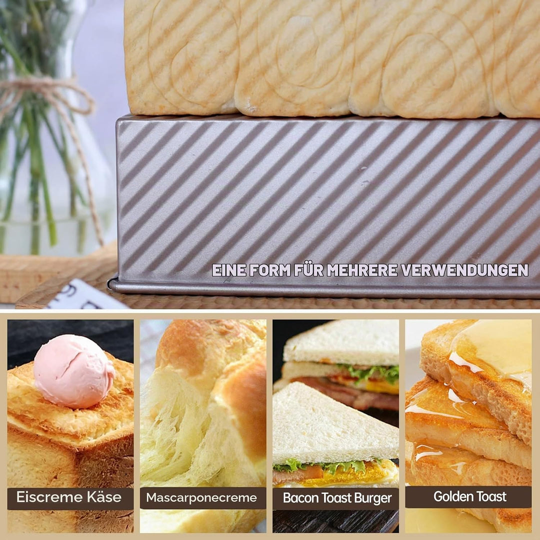 1000g Toastbrot Backform Mit Deckel, Kastenform Kuchen Rechteckig Kuchenform Eckig Kastenform Brot B