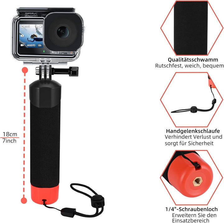 Osmo Action Wasserdichtes Gehäuse + Schwebender Griff für DJI Osmo Action 6 | Einbeinstativ/Floating