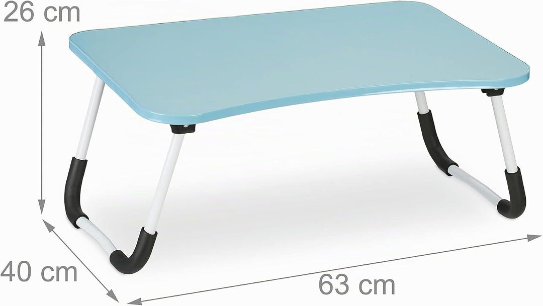 Relaxdays Laptoptisch für Bett &amp; Couch, HBT: 26 x 63 x 40 cm, klappbarer Betttisch, MDF, Eisen, Note