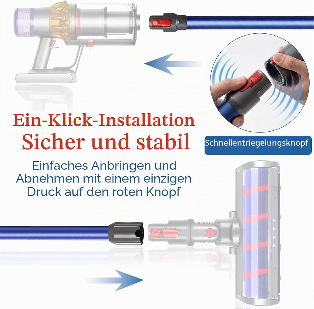 Verlängerungsrohr kompatibel mit Dyson V15 V11 V10 V8 V7, Quick-Release-Verlängerungsrohr 74 cm Ersa