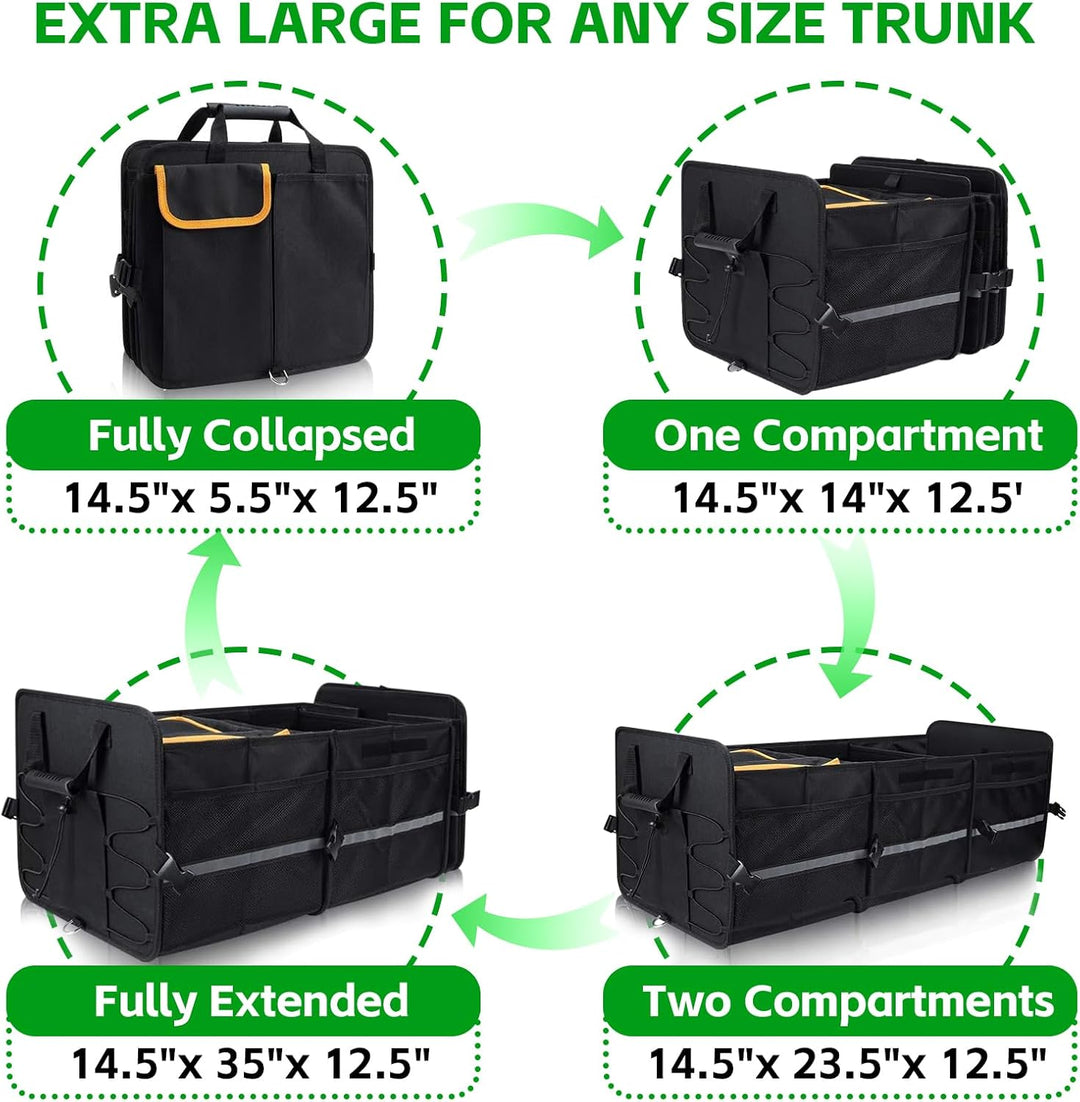 Kofferraum Organizer, Kofferraumtasche mit Kühltasche, Faltbarer Auto Kofferraum Organizer Box mit m