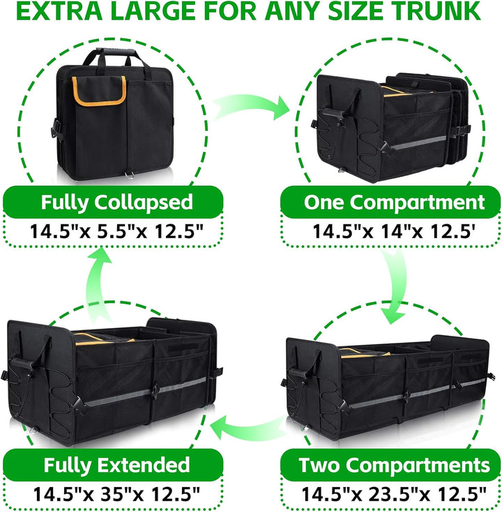 Kofferraum Organizer, Kofferraumtasche mit Kühltasche, Faltbarer Auto Kofferraum Organizer Box mit m