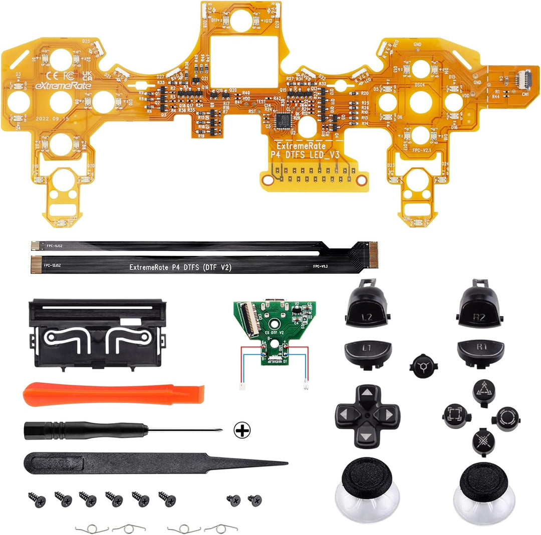 eXtremeRate Tasten Knöpfe für P S 4 Controller D-Pad L1 R1 R2 L2 Buttons Trigger Thumbsticks DTFS LE