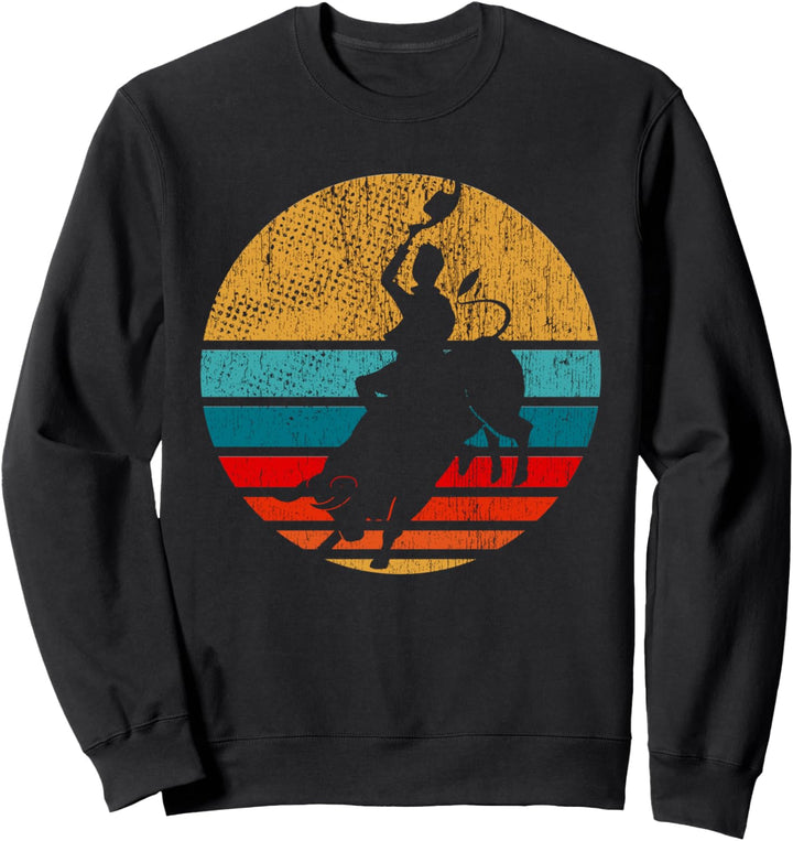 Cowboy-Bullenreiten Retro Oldtimer Rodeo Western Sweatshirt