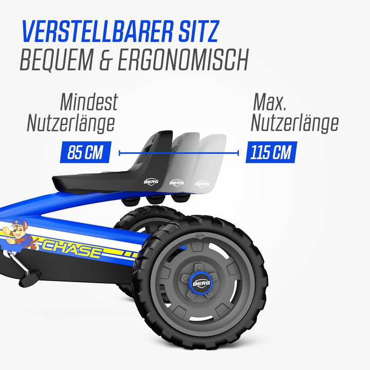 BERG Buzzy Kinder Gokart Chase | ab 2 Jahren | Tretfahrzeug für Kleinkinder | Stabiles Kindergokart