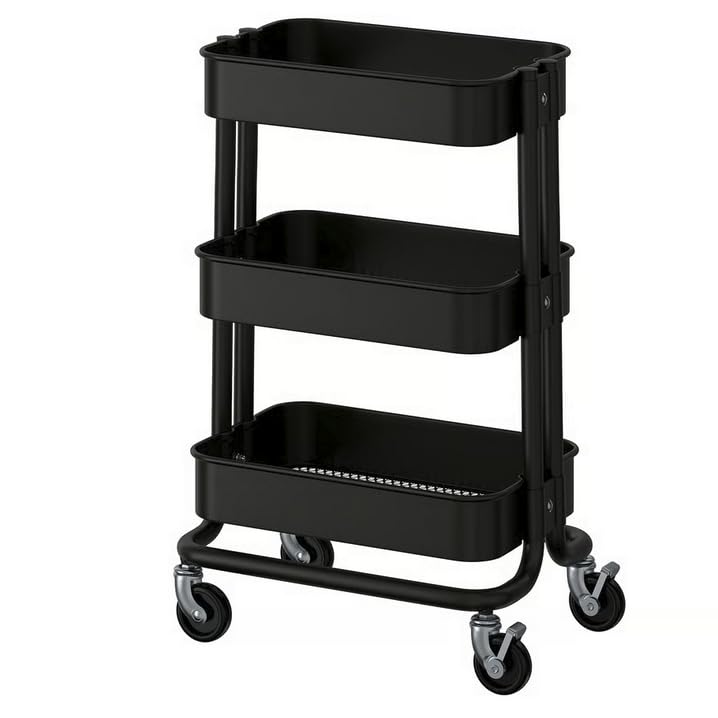 Generisch RÅSKOG RASKOG Servierwagen Küchenwagen, schwarz, 28x38x61 Rashult Style (IKE 805.867.90)