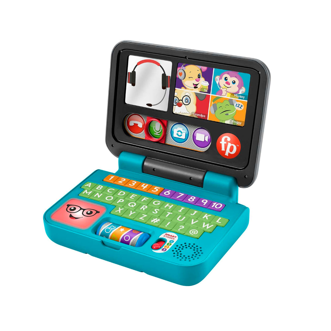 FISHER-PRICE Lernspass Homeoffice Laptop – elektronisches Lernspielzeug mit Smart-Stages-Lerninhalte