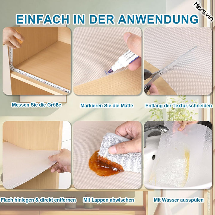 Hersvin Schubladenmatte 44.5cmx500cm Schrankpapier Schubladeneinlage Eva Wasserfest Nicht Klebende U