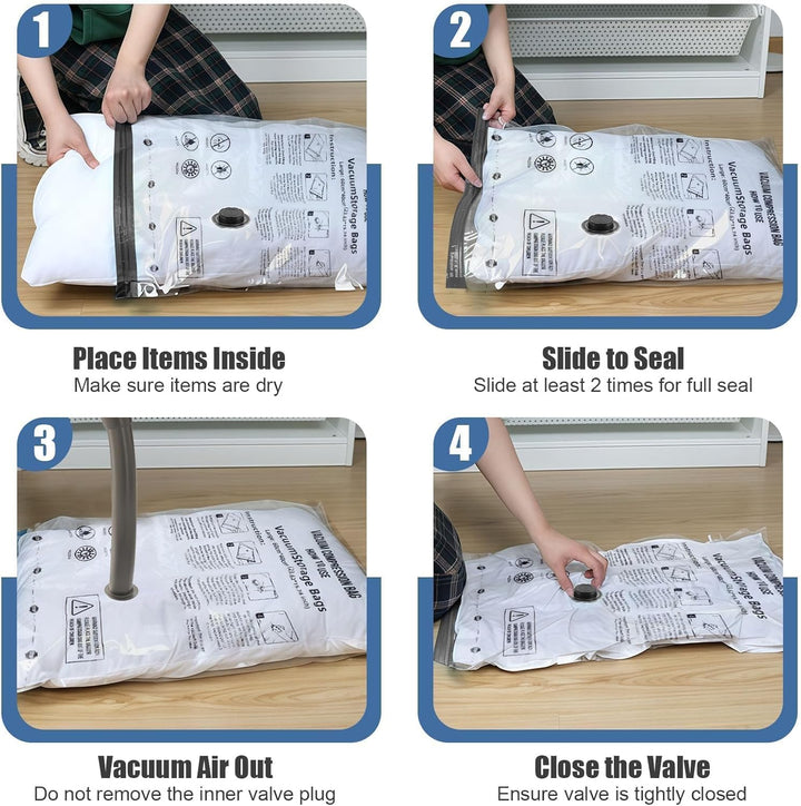 80×100 cm Vakuumbeutel für Kleidung 12 Stück Gross Vakuumbeutel für Bettdecken Feuchtigkeits Vacuum