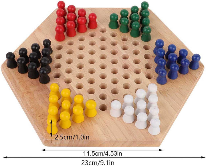 Tbest Holz Checkers, Indoor/Outdoor Bunte Checkers Set Kinder Pädagogisches Brettspiel Chinese Check