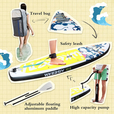 Lixada Aufblasbares Stand Up Paddleboard SUP Board 6 Zoll dickes,320*79 *15cm für alle Schwierigkeit