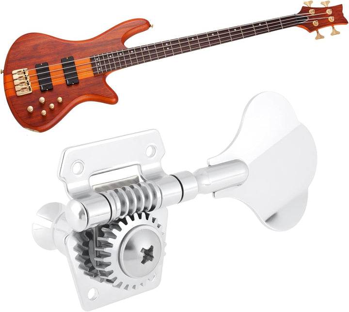 eMagTech 4 St¨¹ck E-Bass Rechts Offene Stimmwirbel f¨¹r 14 Mm (9/16 Zoll) Stimmwirbell?cher Chrom