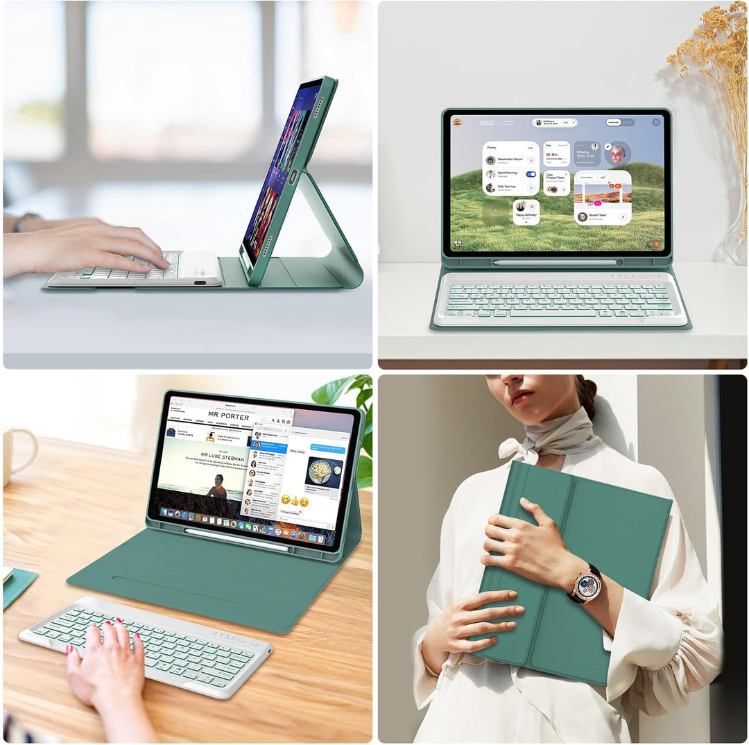 IVEOPPE Hülle mit Tastatur für Samsung Galaxy Tab S10 FE+ 13.1 Zoll, Deutsches QWERTZ-Layout, Tastat