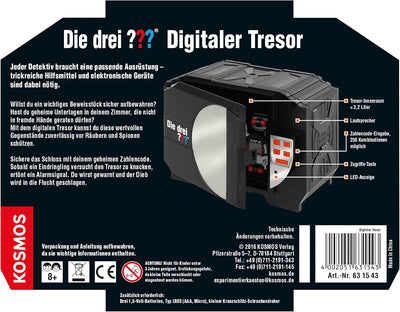 Kosmos Die DREI ??? Digitaler Tresor, Detektivspielzeug, Detektiv Ausrüstung, Detektiv Set, Mitbring