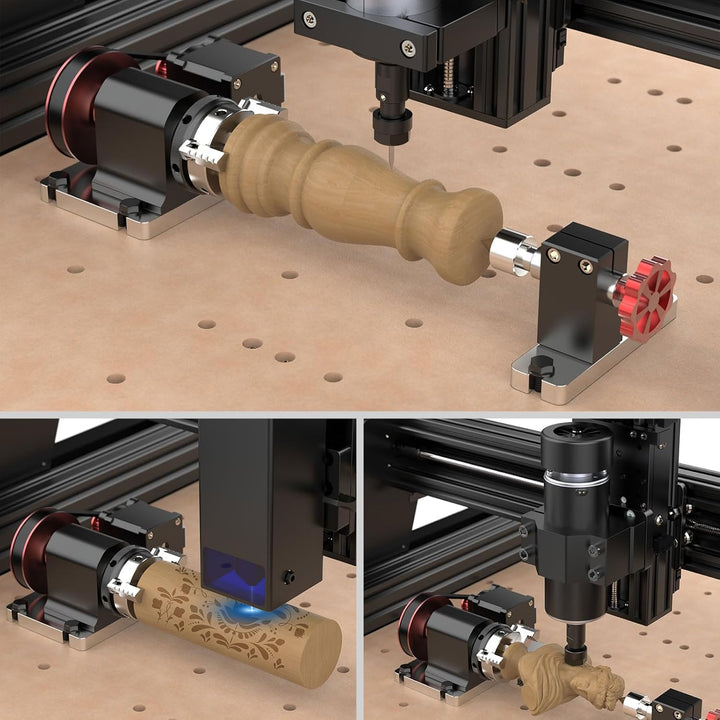 Twotrees CNC-Drehmodul-Kit für TTC450, TTC450 Pro, Lasergravierer Y-Achsen-Drehwalze mit 360°-Drehun