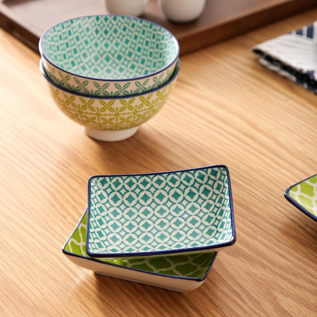 Sushi Set porzellan, vancasso MACARON japanische Ess Service, 8-teilig Geschirr-Set für 2 Personen B