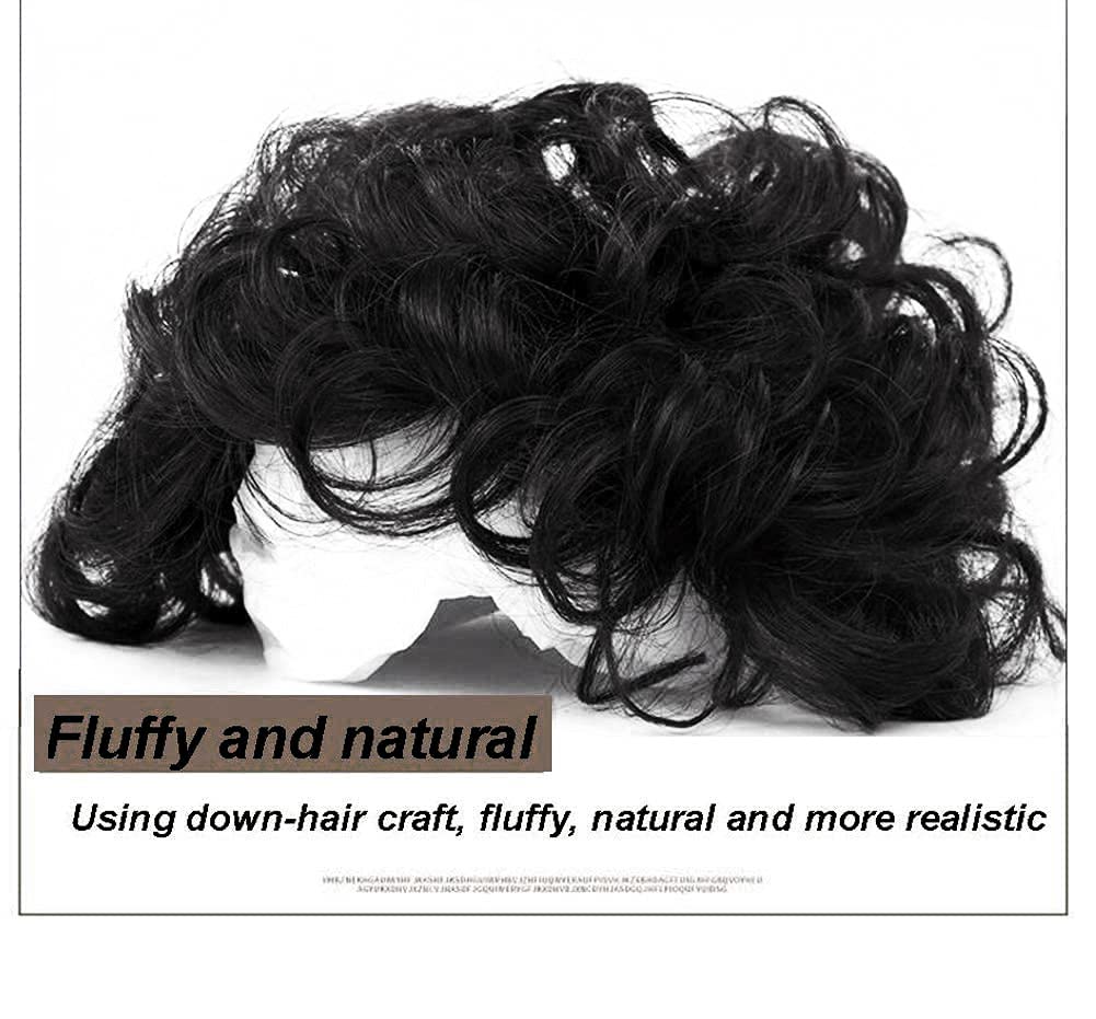 EREE HAIR Kurze, lockige Echthaar-Topper, 11,9 x 12,7 cm, Topper, Haarverlängerung, gewellt, Toupet,