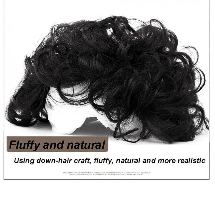 EREE HAIR Kurze, lockige Echthaar-Topper, 11,9 x 12,7 cm, Topper, Haarverlängerung, gewellt, Toupet,