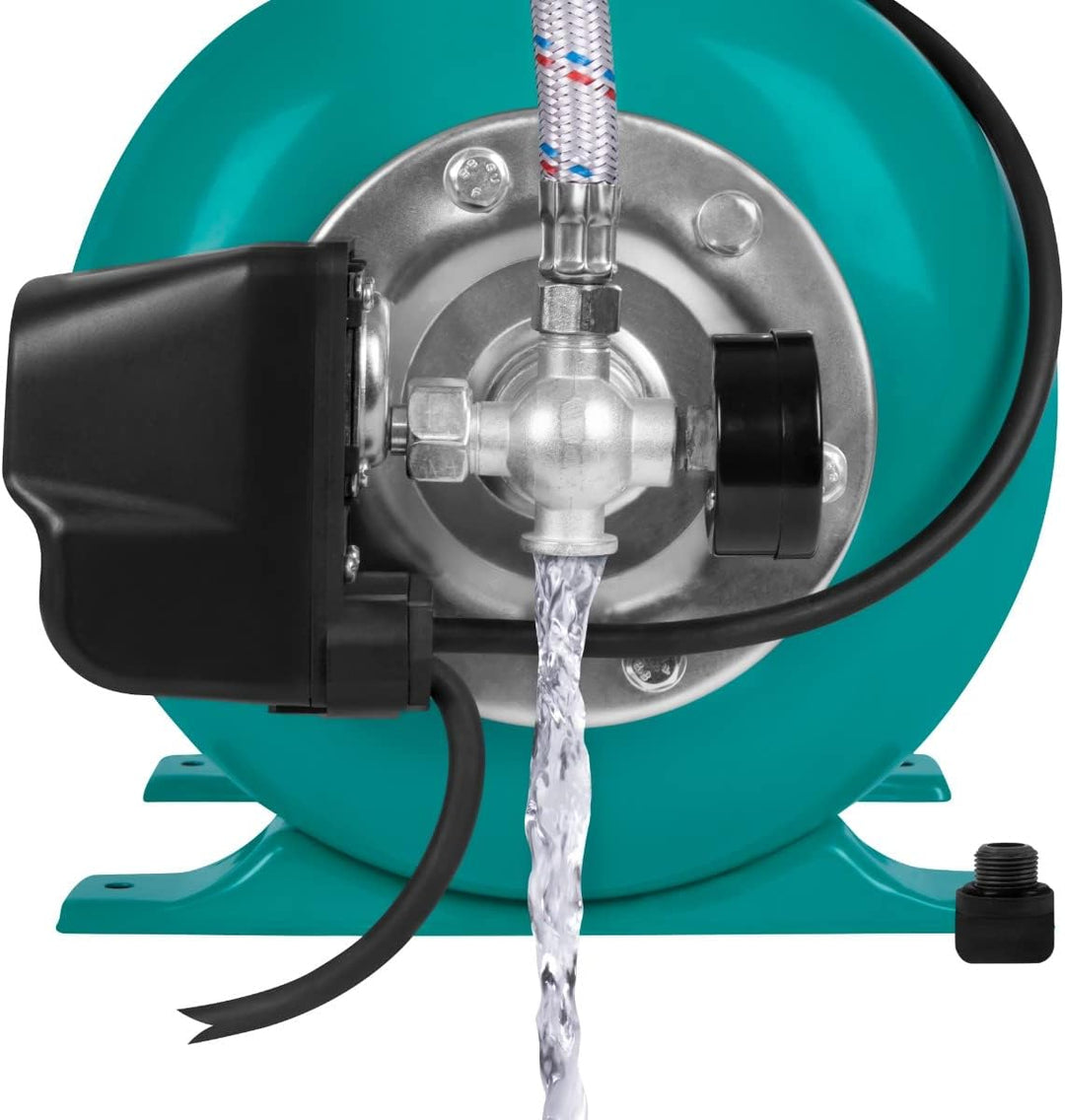 VONROC Hauswasserwerk 800W – Automatische Wasserpumpe mit Druckschalter & 19L Tank – 3300 l/h, 4 bar