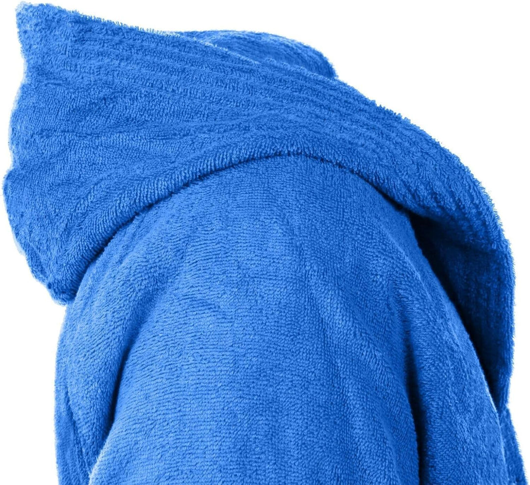 Bassetti Bademantel aus Frottee, 100 % Baumwolle, einfarbig, lang, mit Kapuze und Taschen, sehr saug