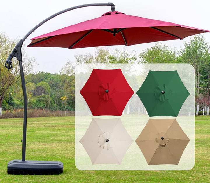 Sonnenschirm Ersatz 2.7m/3m,Sonnenschirm Stoffbezug 6 oder 8 Rippen,Baldachin Abdeckung Outdoor Mark