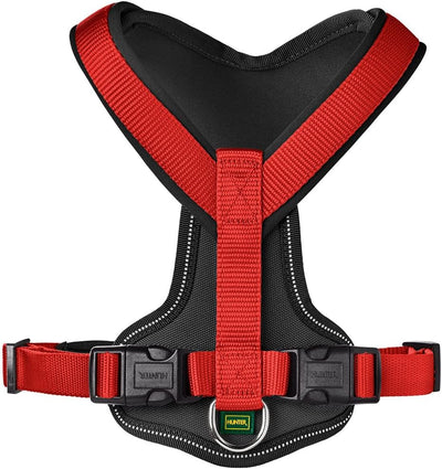 HUNTER NEOPREN Hundegeschirr, Nylon, gepolstert mit Neopren, M/1 53 - 65 cm, rot/schwarz rot/schwarz