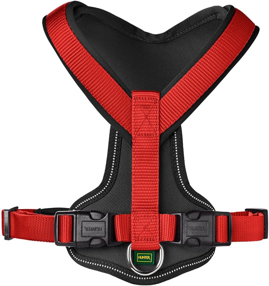 HUNTER Hundegeschirr NEOPREN, Farbe: oliv/schwarz, strapazierfähiges Nylon, mit weichem Neopren gepo