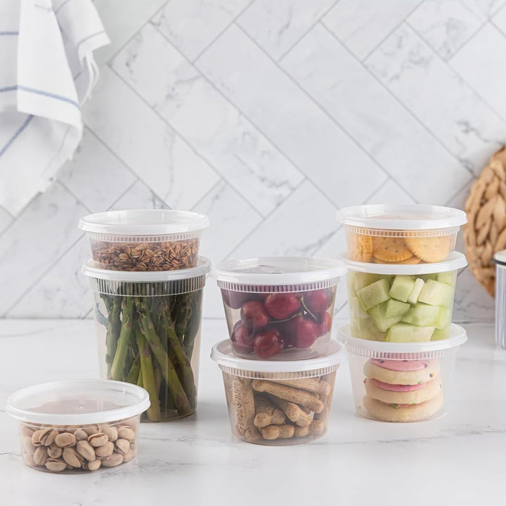 44 Sets, 8, 16, 32 oz Deli Container, Kunststoffbehälter mit Deckel, Deli Cups & Plastic Containers
