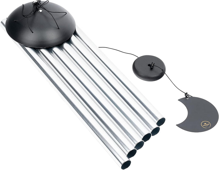 Sonic Energy Moon Meditation Chime – Windspiel mit 6 Klangstäben (432 Hz) – für Garten u. Entspannun
