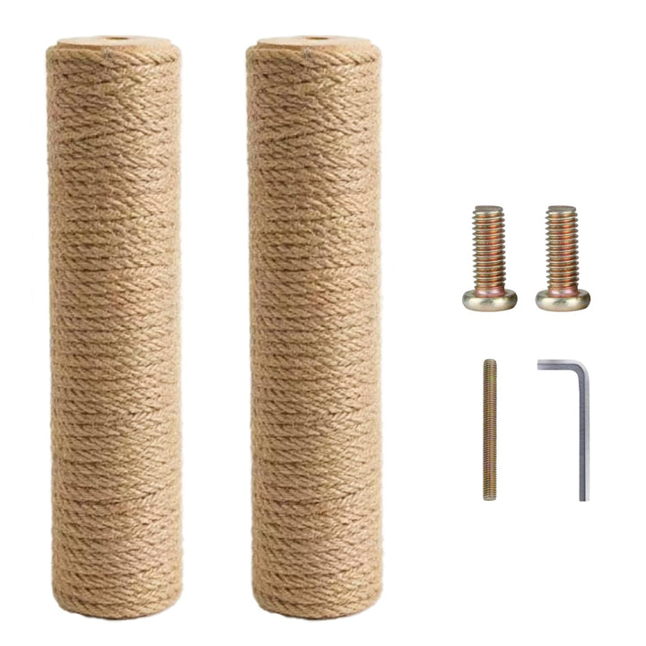 2 Stück Kratzbaum 7cm Deluxe-Endstamm mit Stehbolzen，kratzstamm mit Sisalseil für Katzen, die alte k