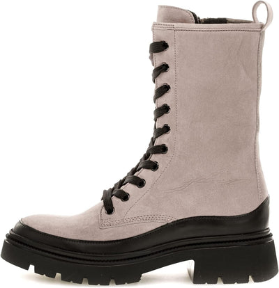 Gabor BIKER-/COMBAT BOOT, Soft Nubuk (Flausch), fango/fango/schwarz, Wechselfussbett. 91.831.19 36 E