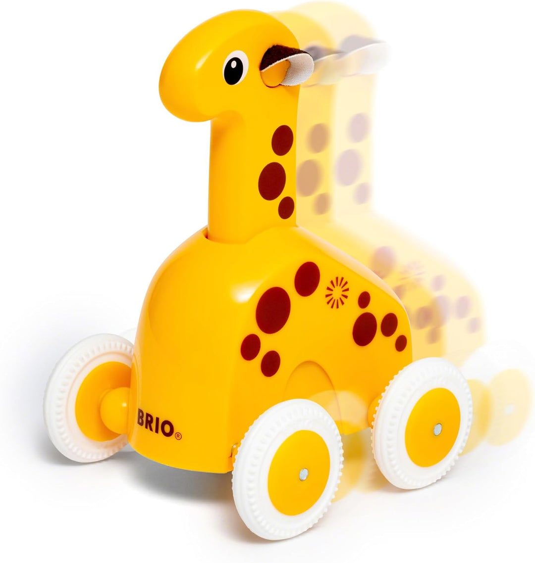 BRIO 30229 Push & Go Giraffe - Niedliches Drück- und Fahrspielzeug in klassicher Optik - Empfohlen a