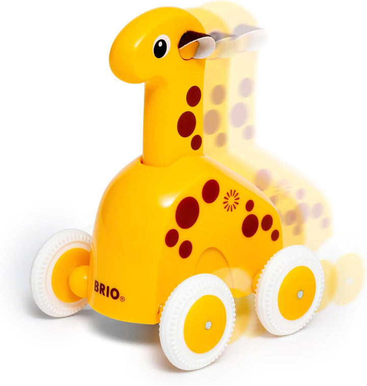 BRIO 30229 Push & Go Giraffe - Niedliches Drück- und Fahrspielzeug in klassicher Optik - Empfohlen a