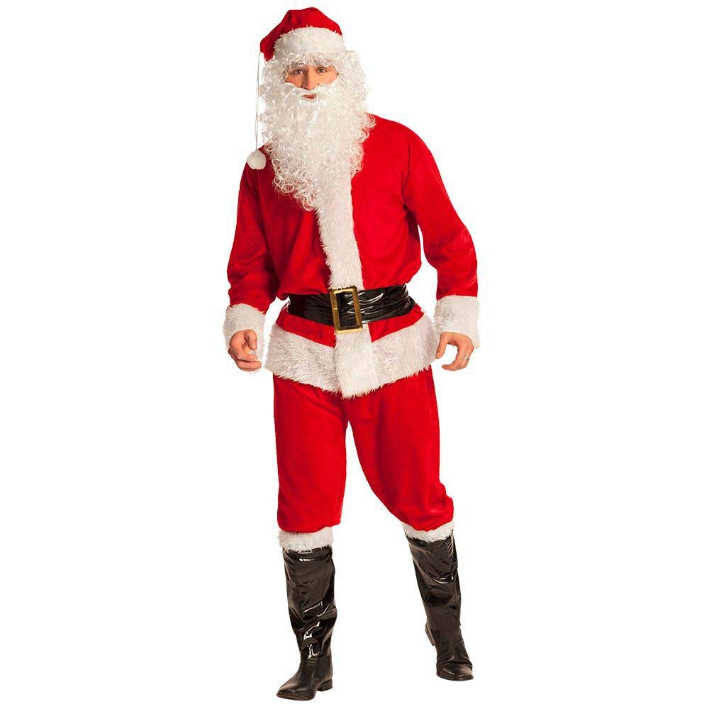 Boland 13412 - Kostüm Weihnachtsmann, Anzug mit Hose, Kurzmantel mit Gürtel, Mütze mit Bommel, Perüc