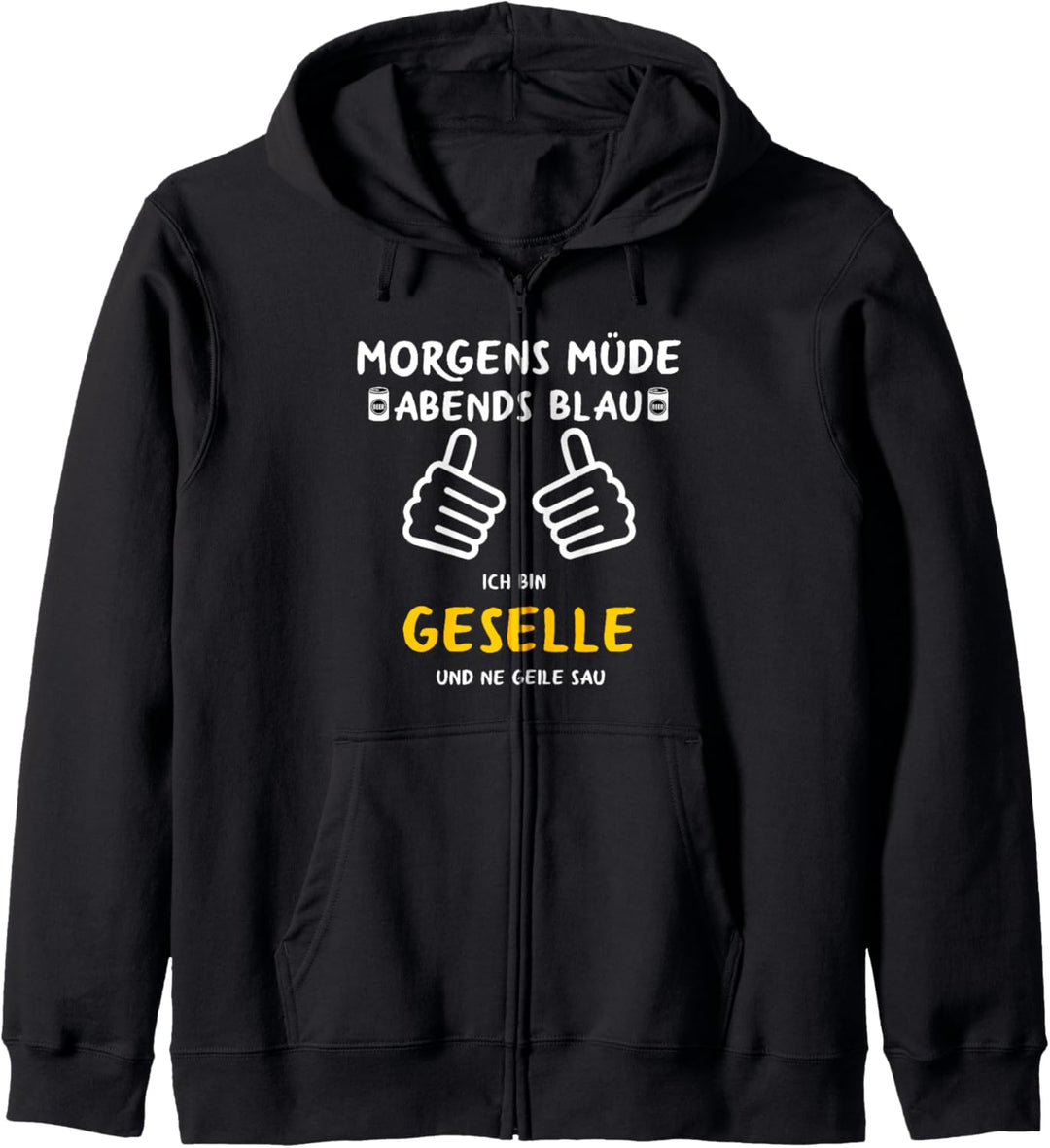 Ausbildung Bestanden Morgens Müde abends Blau Geselle Kapuzenjacke