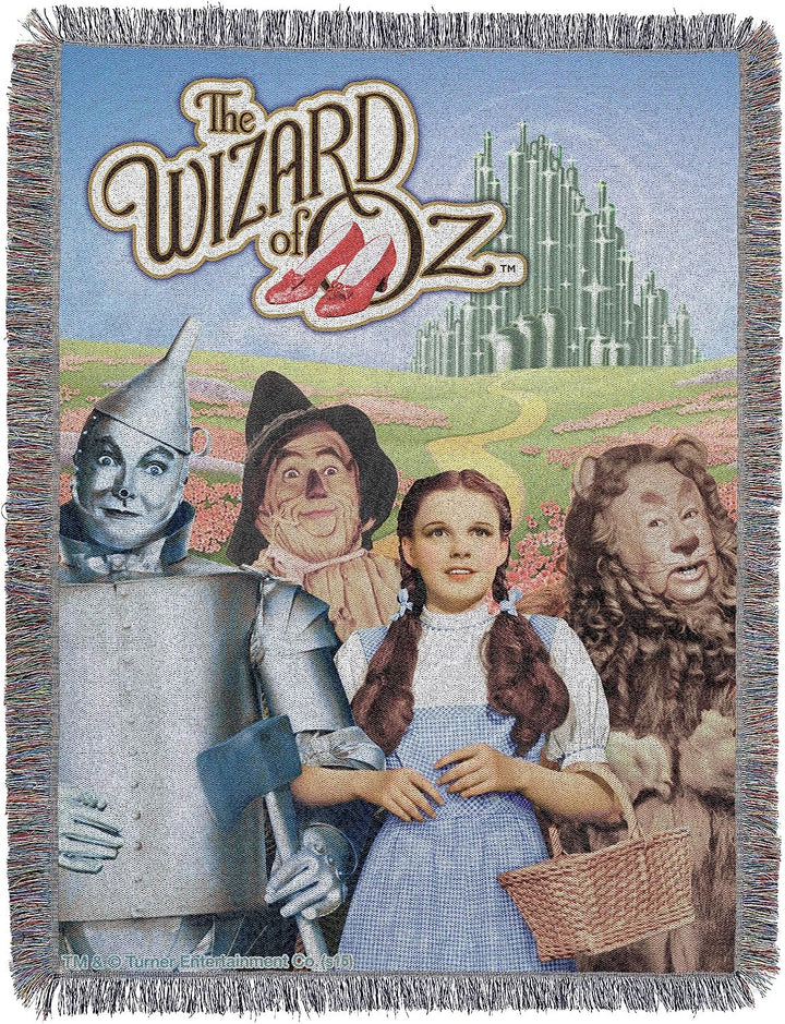 Warner Brothers Wizard of Oz, gewebter Wandteppich, Überwurf, 122 x 152 cm, Mehrfarbig