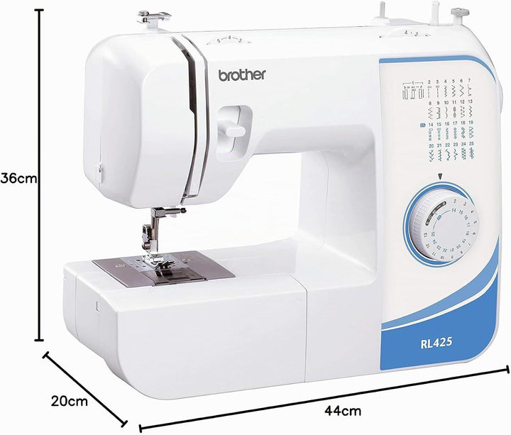 Brother Nähmaschine RL425 mit stufenlos verstellbarer Stichlänge mit Anleitung, Weiss (wz-12278540)