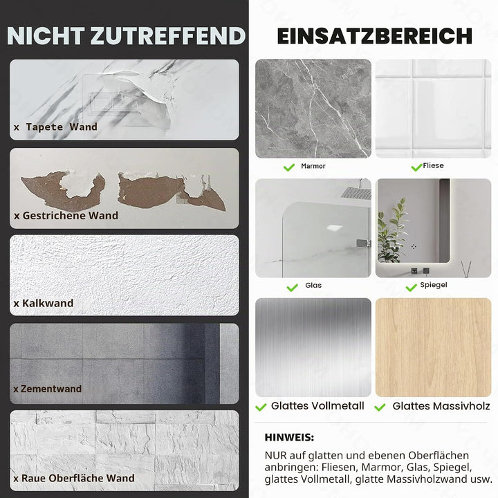 YOHOM Weiss Selbstklebende Duschkorb Ohne Bohren für Badezimmerwand Kunststoff Shampoo Halter Caddy