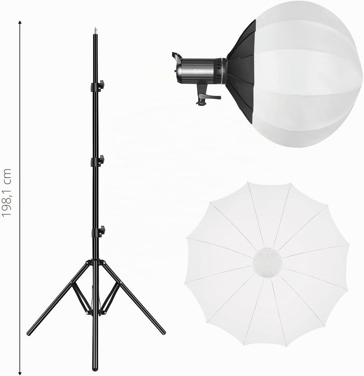 GVM LED Videoleuchte Softbox, APP-Steuerung 100W 3200K-5600K LED Videobeleuchtung, Bowens LED Fotost